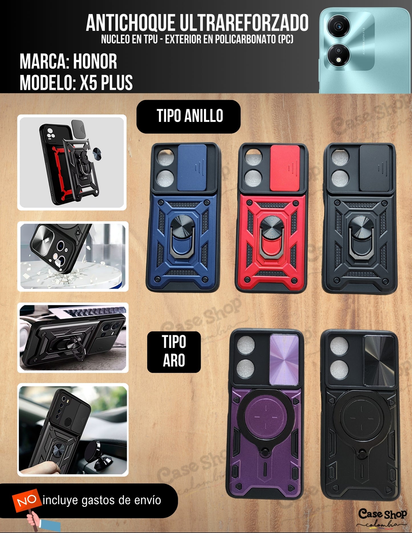 Antichoque ultra reforzado Honor X5 Plus