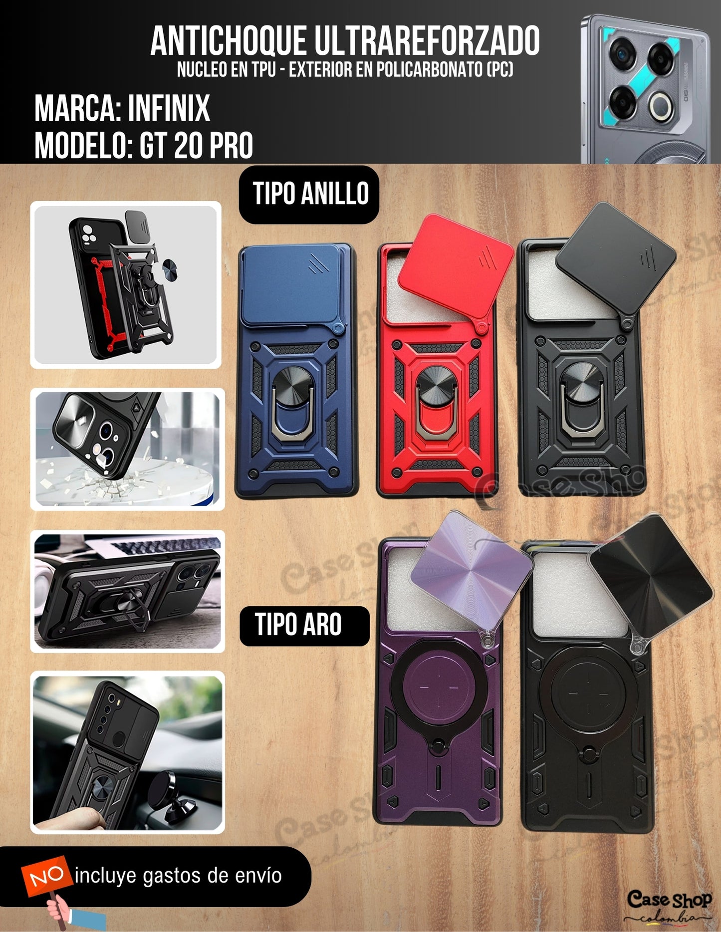 Antichoque ultra reforzado Infinix GT 20 Pro