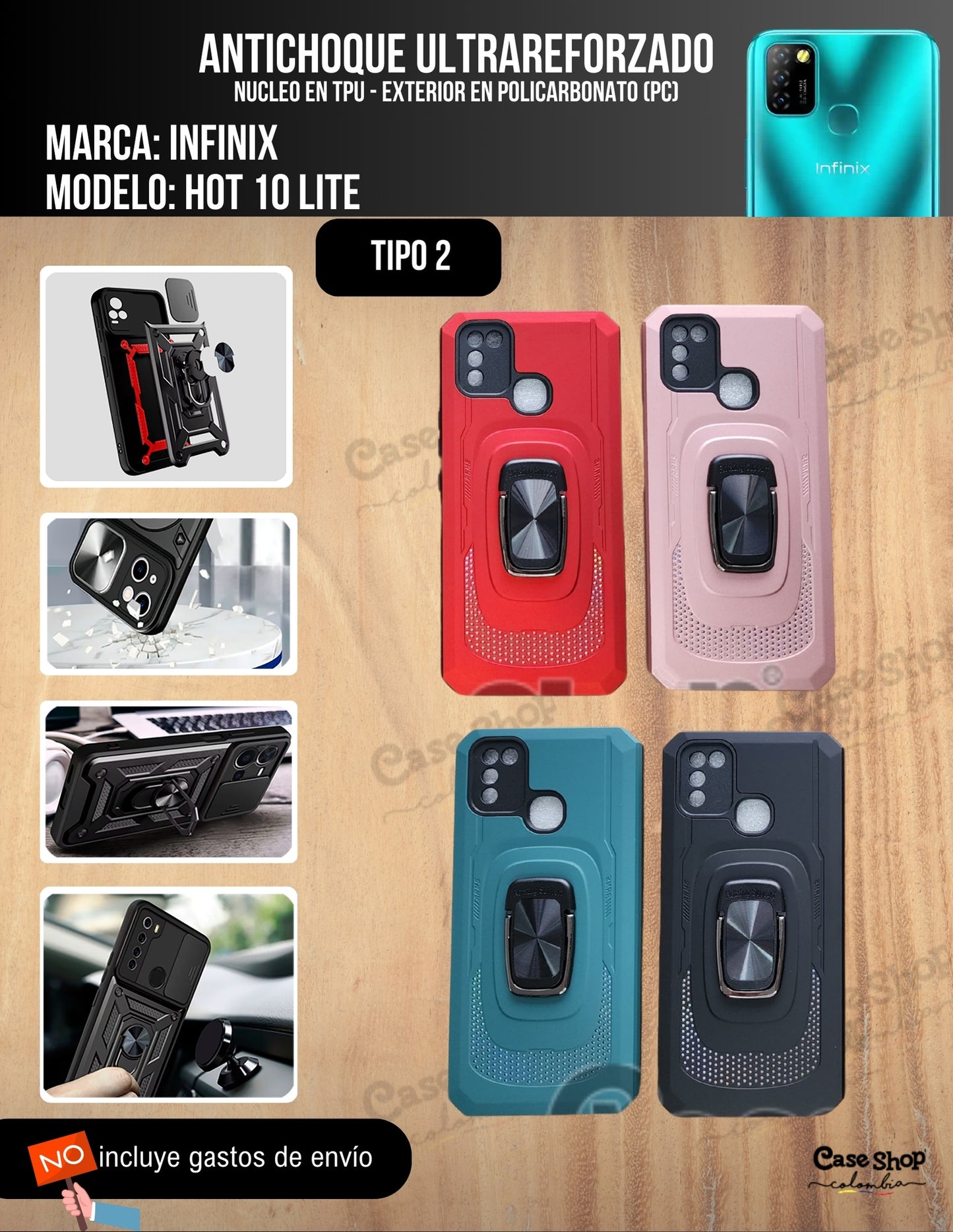 Antichoque ultra reforzado Infinix HOT 10 LITE