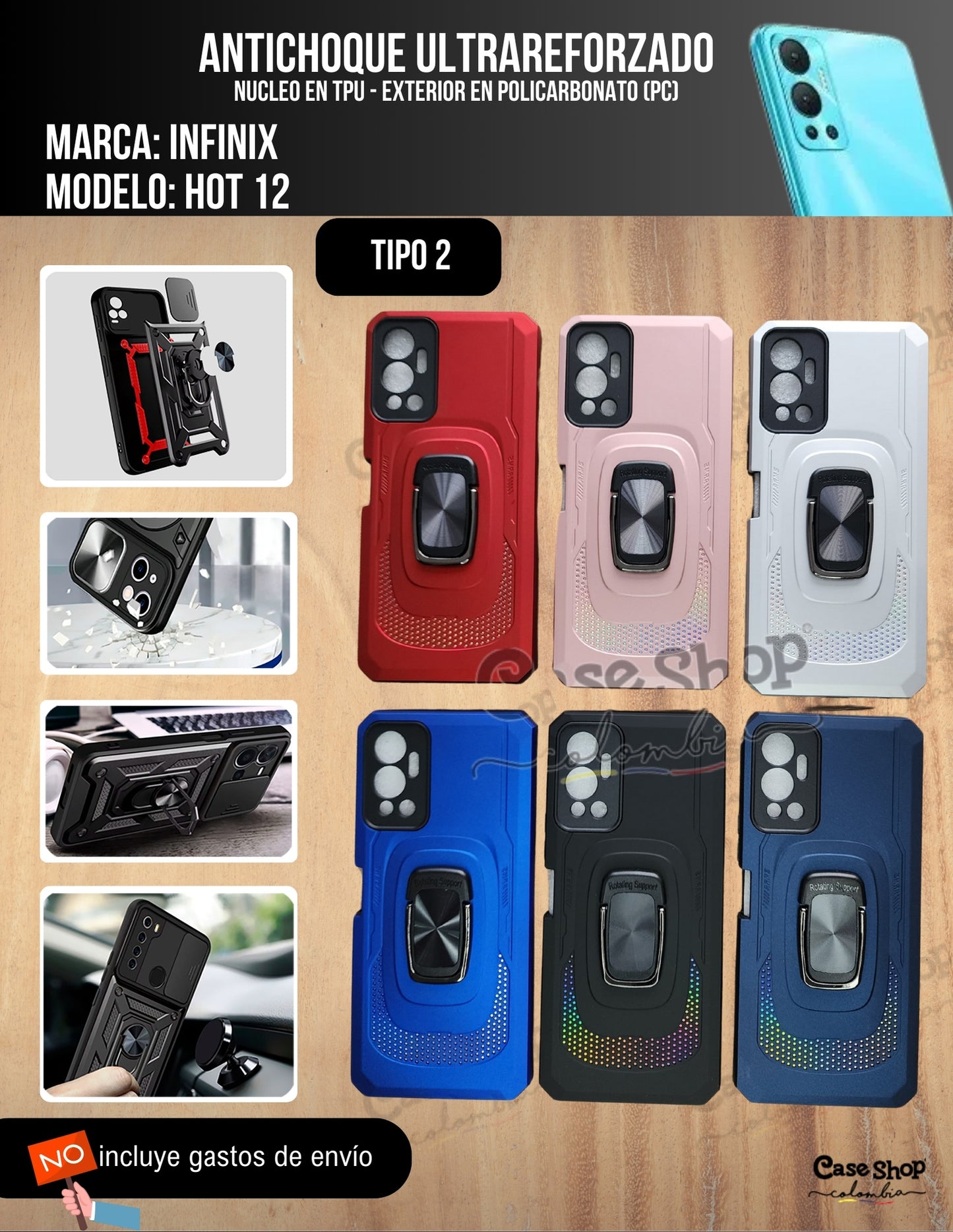 Antichoque ultra reforzado Infinix HOT 12