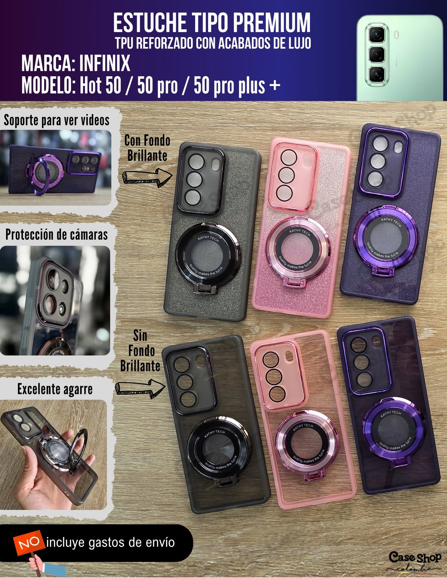 Estuche tipo premium Infinix Hot 50 _ 50 pro _ 50 Pro plus +