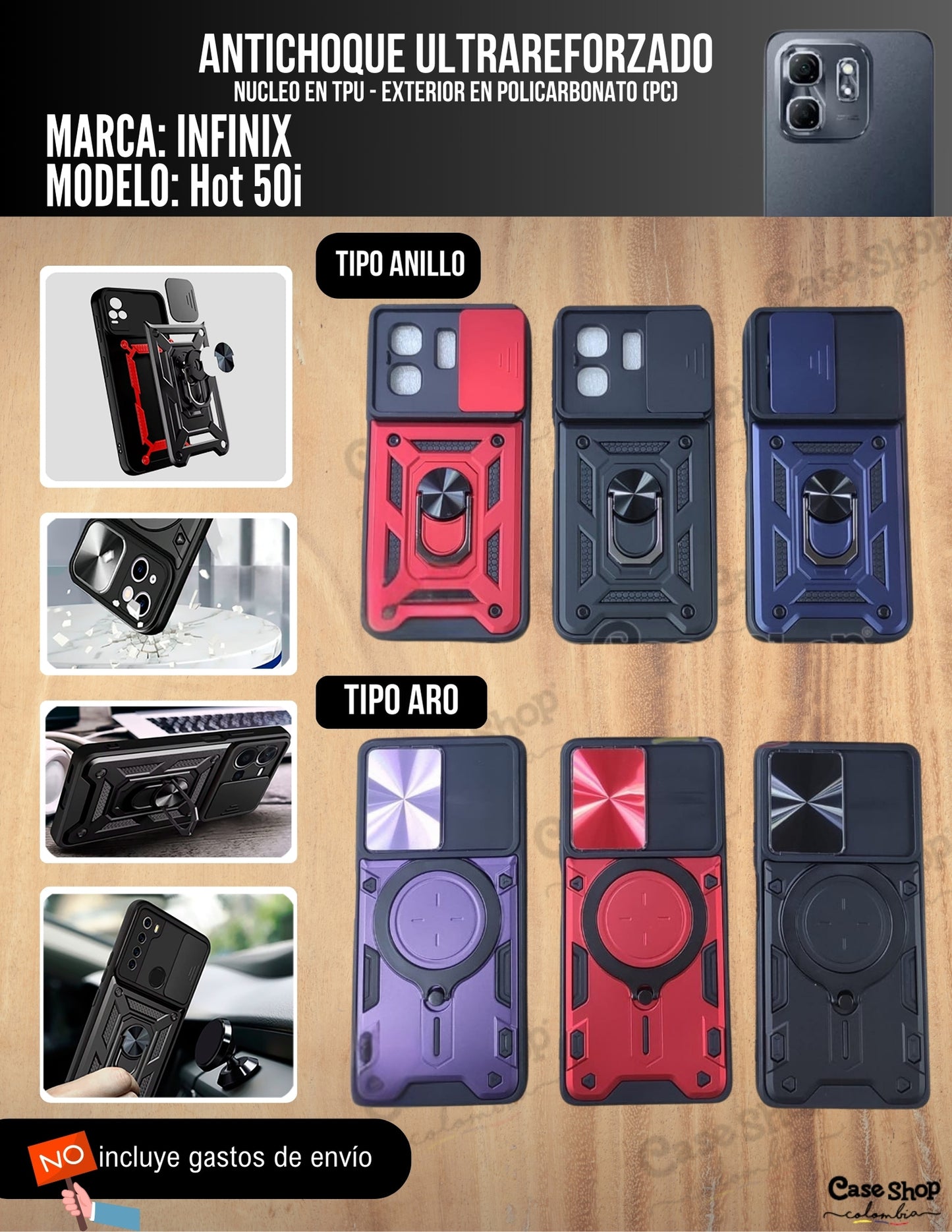 Antichoque ultra reforzado Infinix hot 50i