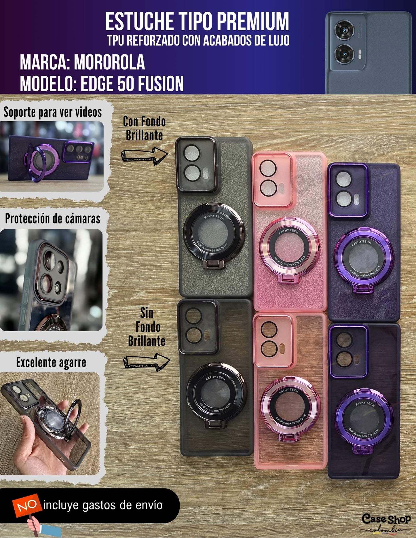 Estuche tipo premium Motorola Edge 50 Fusion