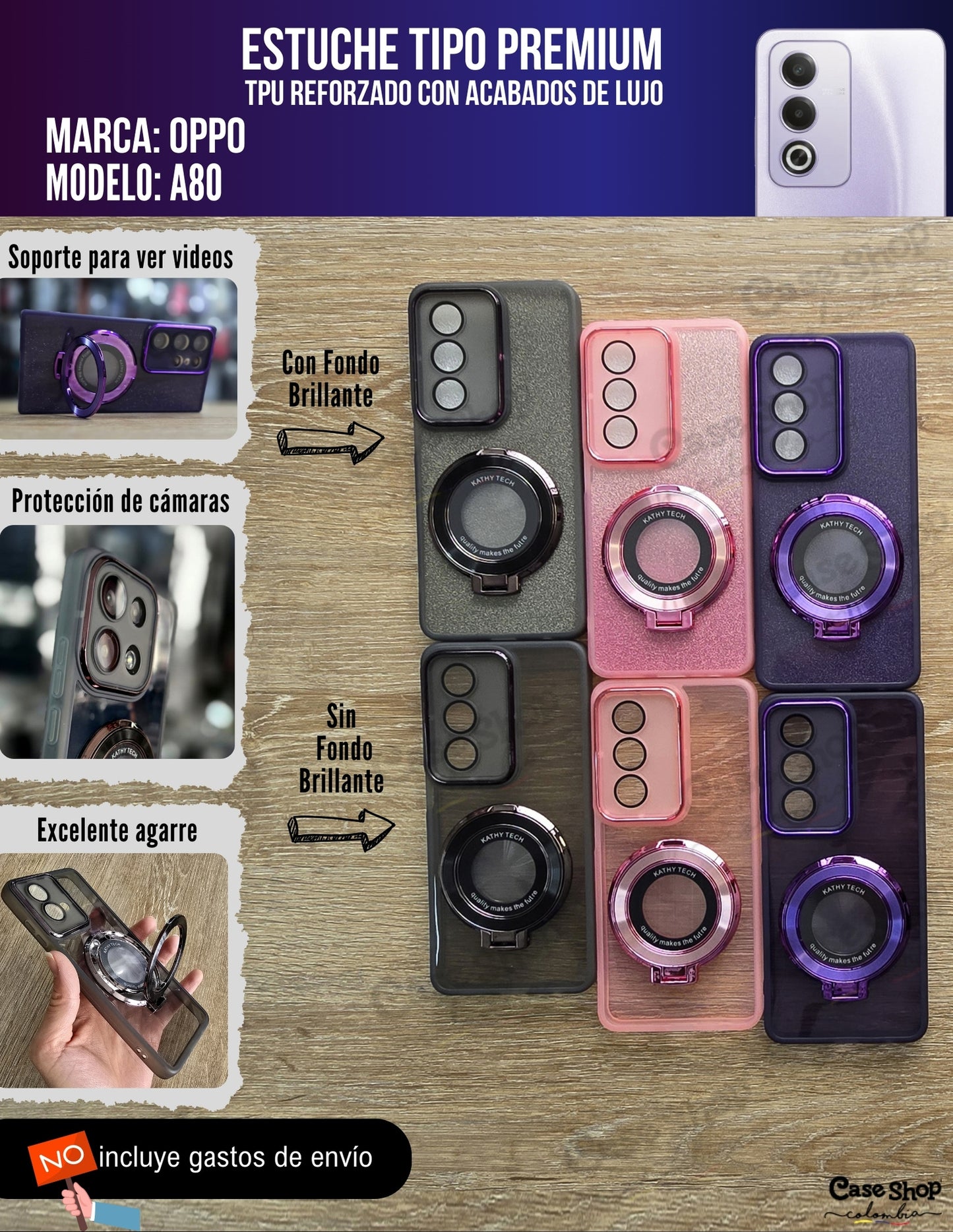 Estuche tipo premium Oppo A80