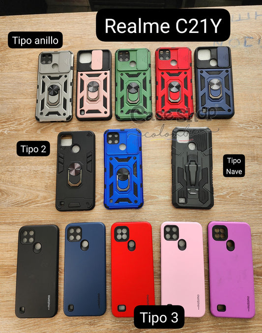 Case tipo anillo y tipo aro , nave y case Realme C21Y