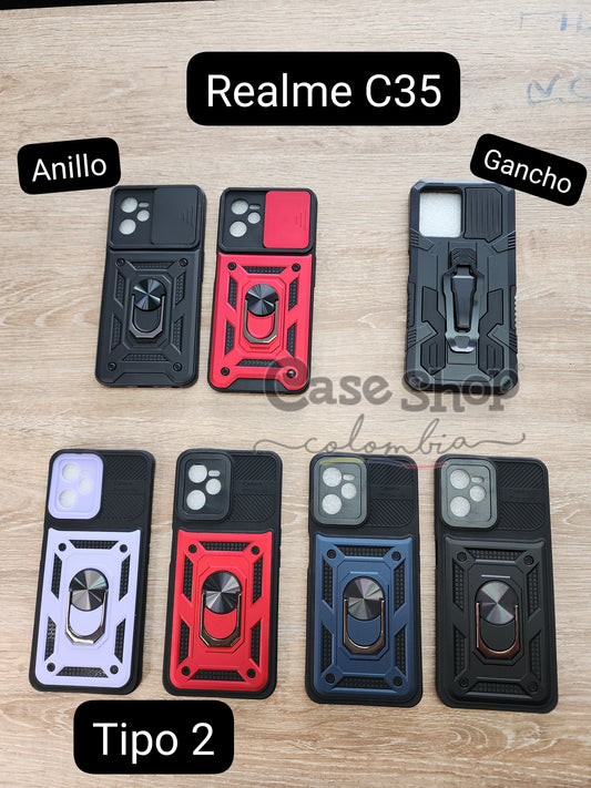 Case tipo anillo  tipo gancho y tipo anillo ventana Realme C35
