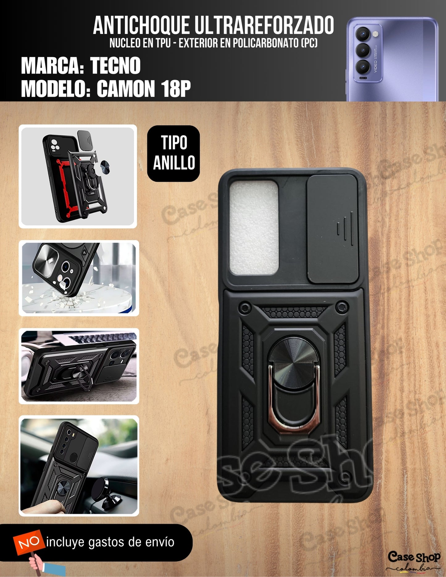 Antichoque ultra reforzado Tecno Camon 18P