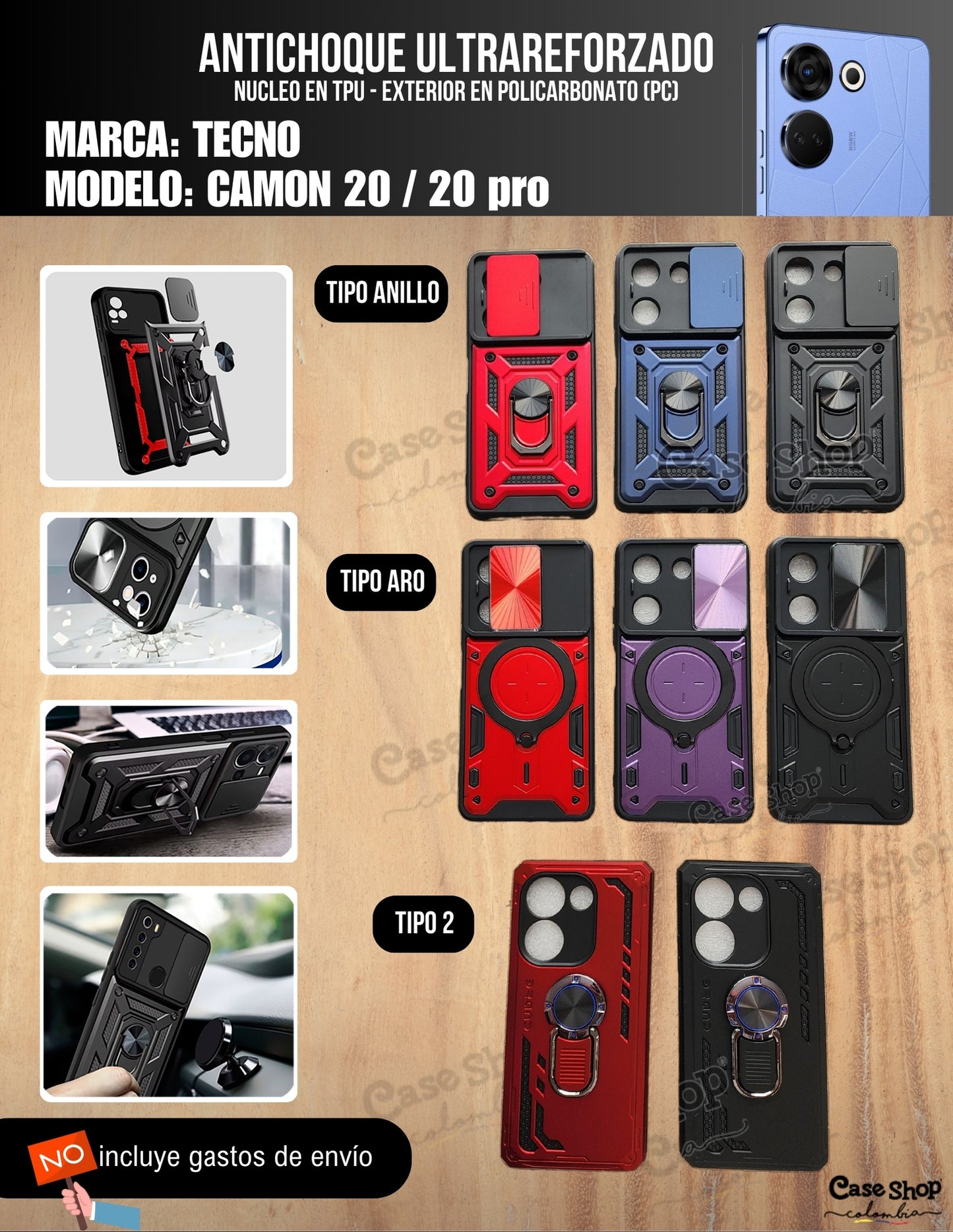 Antichoque ultra reforzado Tecno Camon 20 _ 20 Pro