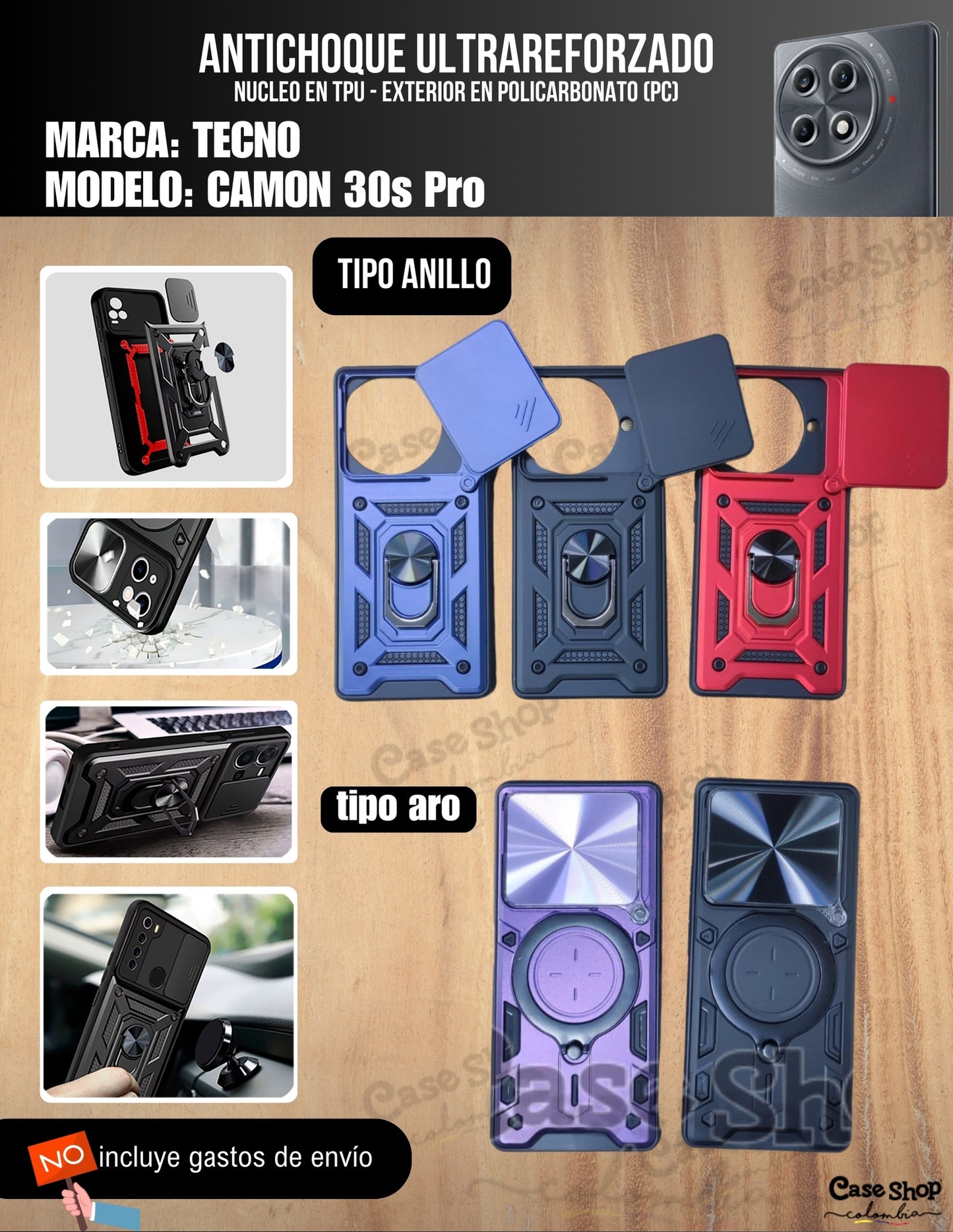 Antichoque ultra reforzado Tecno Camon 30s Pro