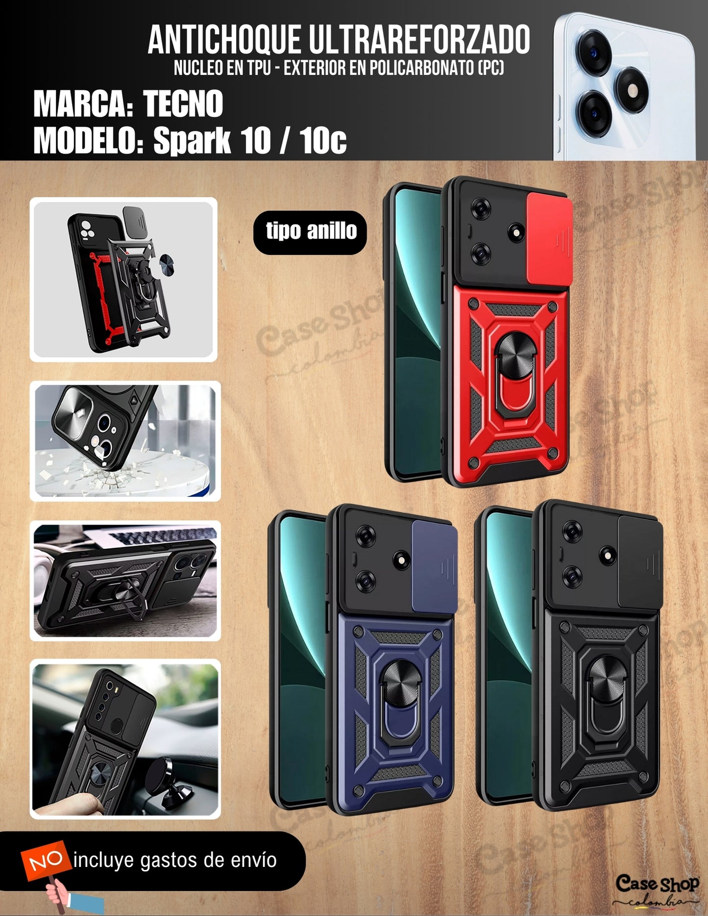 Antichoque ultra reforzado Tecno Spark 10 _ 10c