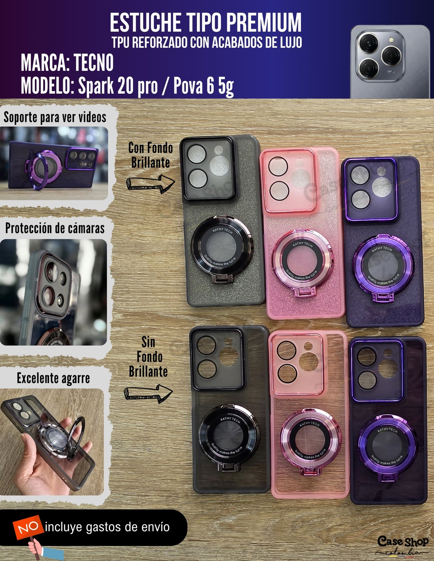 Estuche tipo premium Tecno Spark 20 Pro _ Pova 6 5G