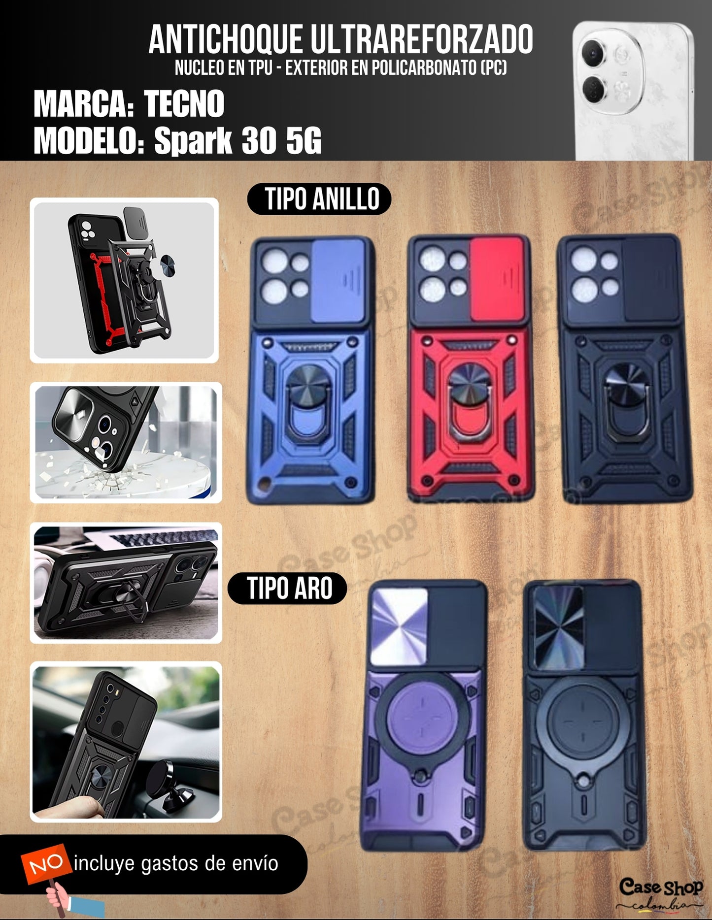 Antichoque ultra reforzado Tecno Spark 30 5G