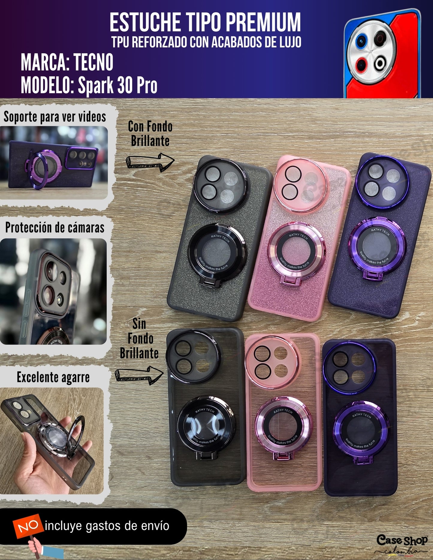 Estuche tipo premium Tecno Spark 30 PRO