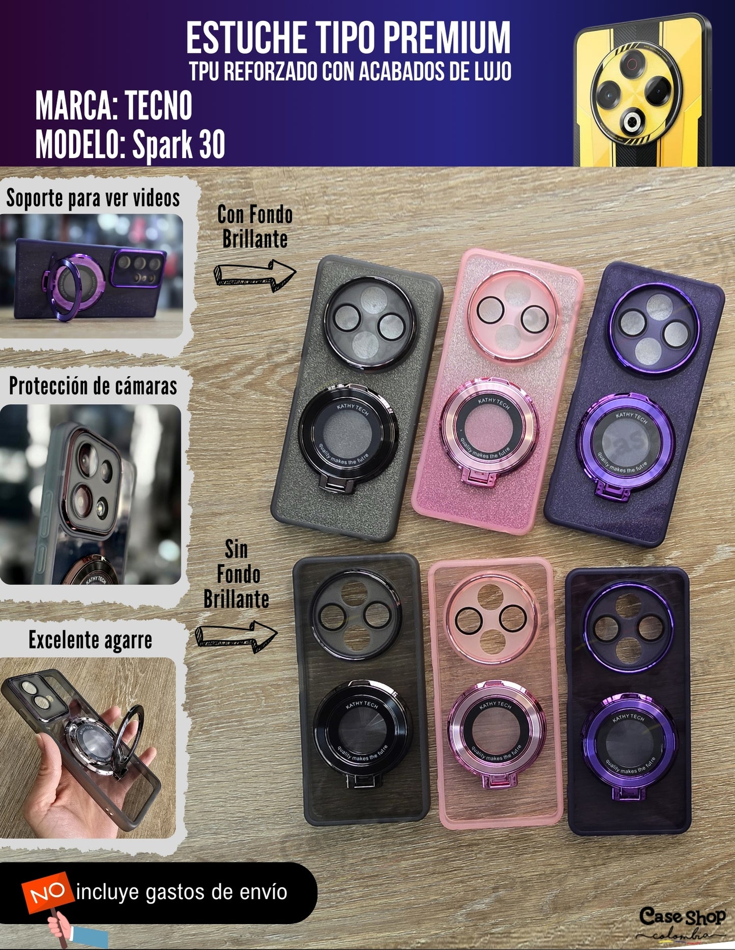 Estuche tipo premium Tecno Spark 30
