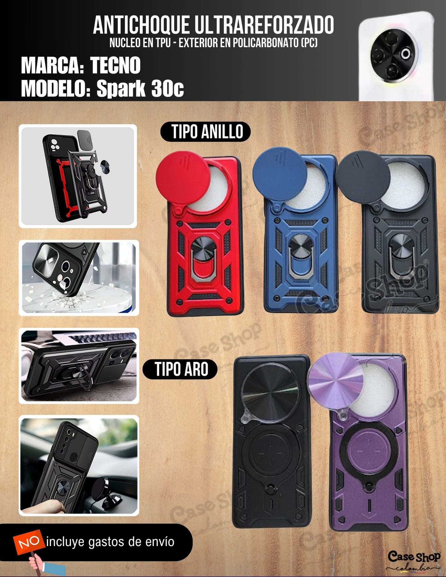 Antichoque ultra reforzado Tecno Spark 30c