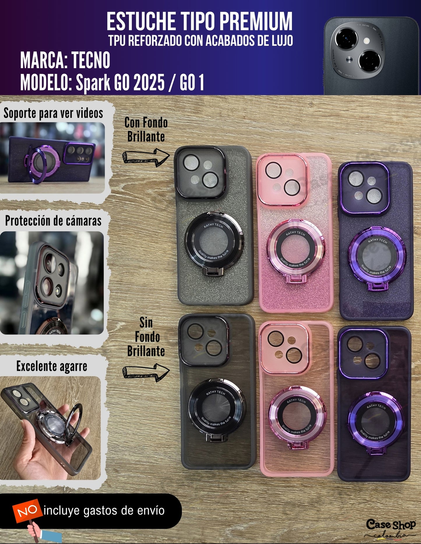 Estuche tipo premium Tecno Spark go 2025 _ Go 1