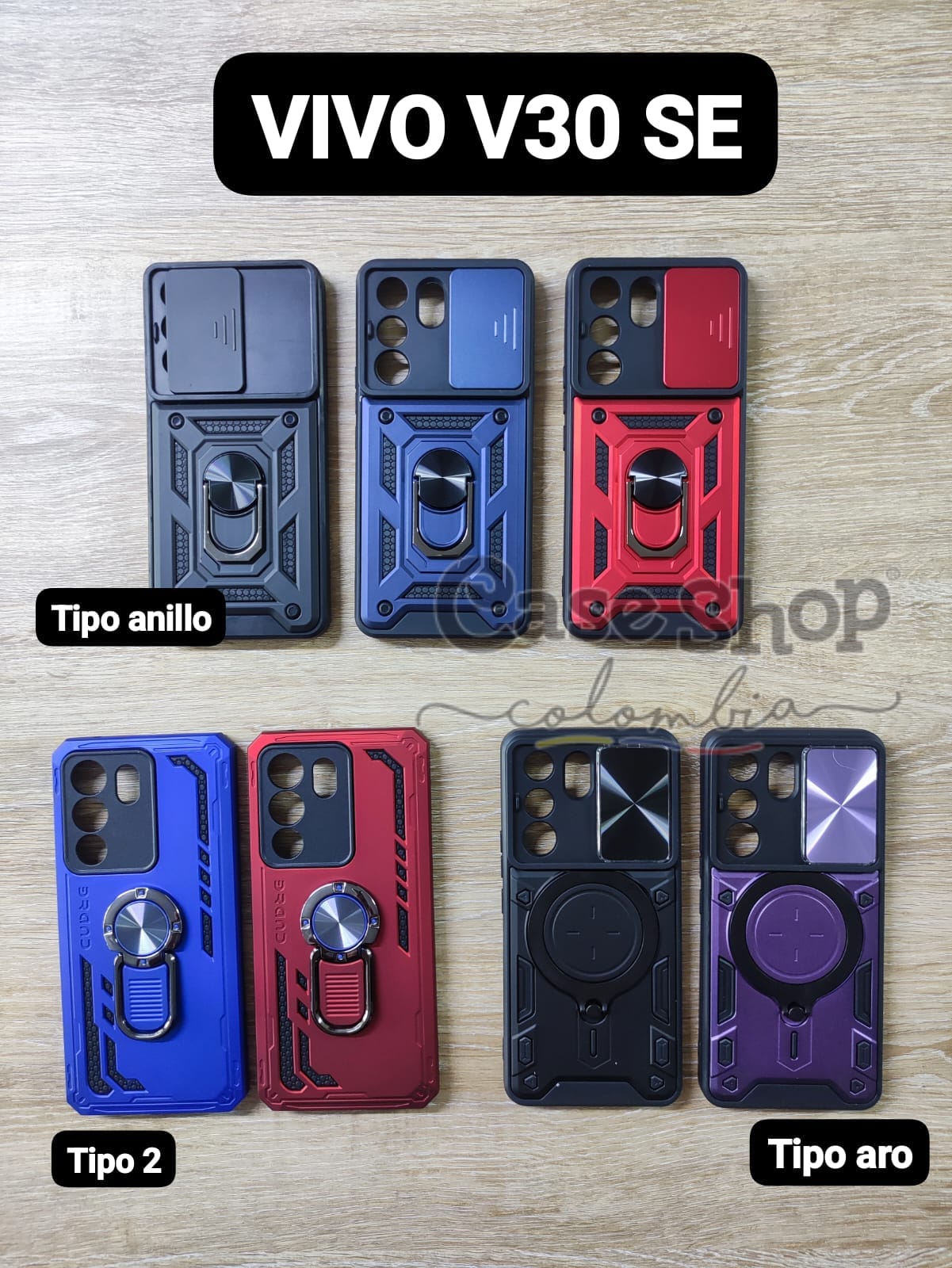 Case tipo anillo , cuadrado y tipo gancho VIVO V30 SE