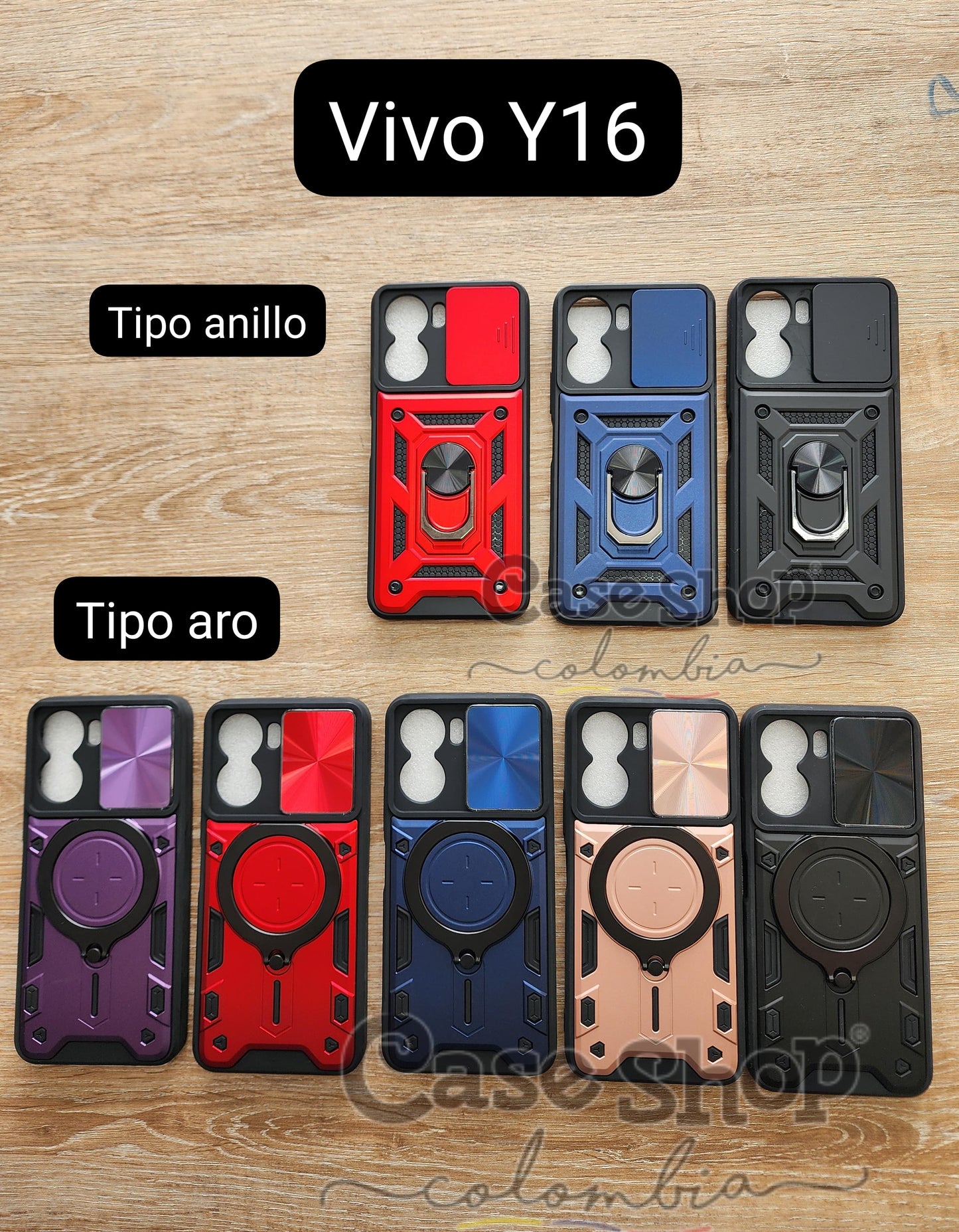 Case tipo anillo y tipo aro VIVO Y16