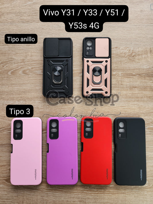 Case tipo anillo y  Silicon case VIVO Y31 _ Y33 _ Y51 _ Y53 4G
