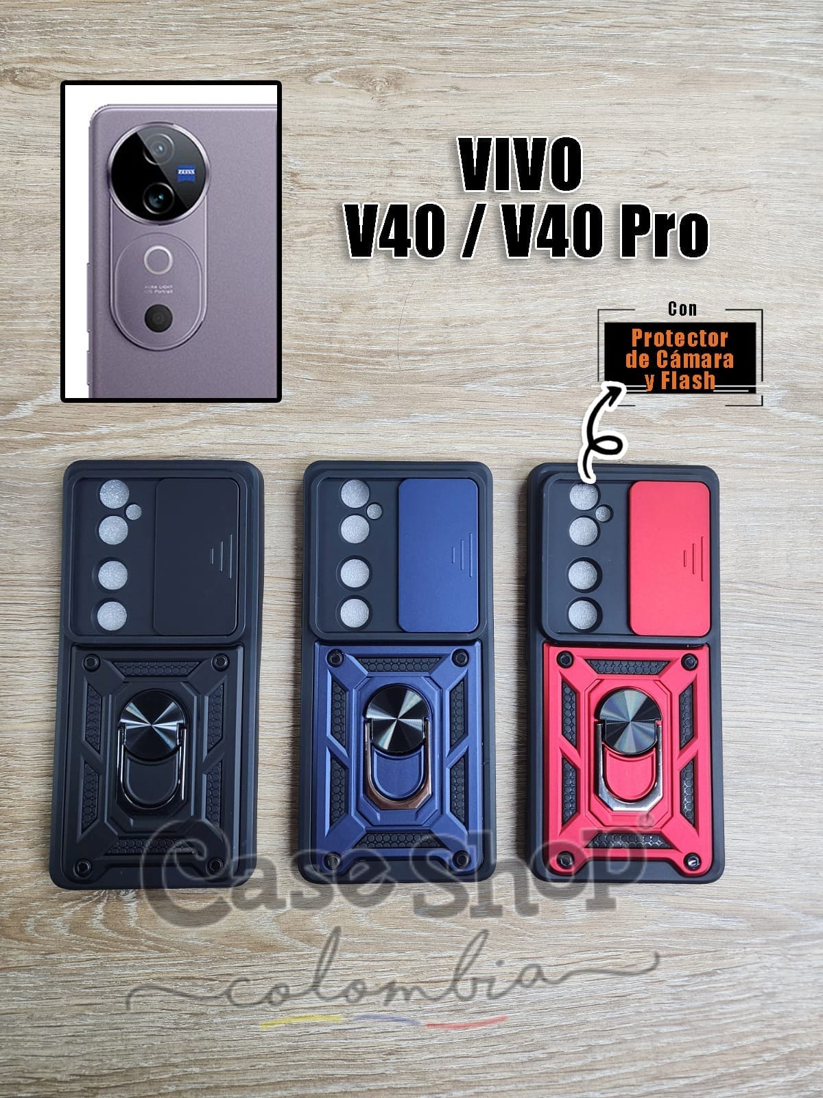Case tipo anillo , cuadrado y tipo gancho Vivo V40 _ V40 Pro
