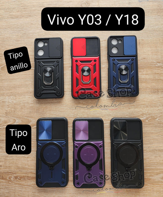 Case tipo anillo y tipo aro Vivo Y03 _ Y18