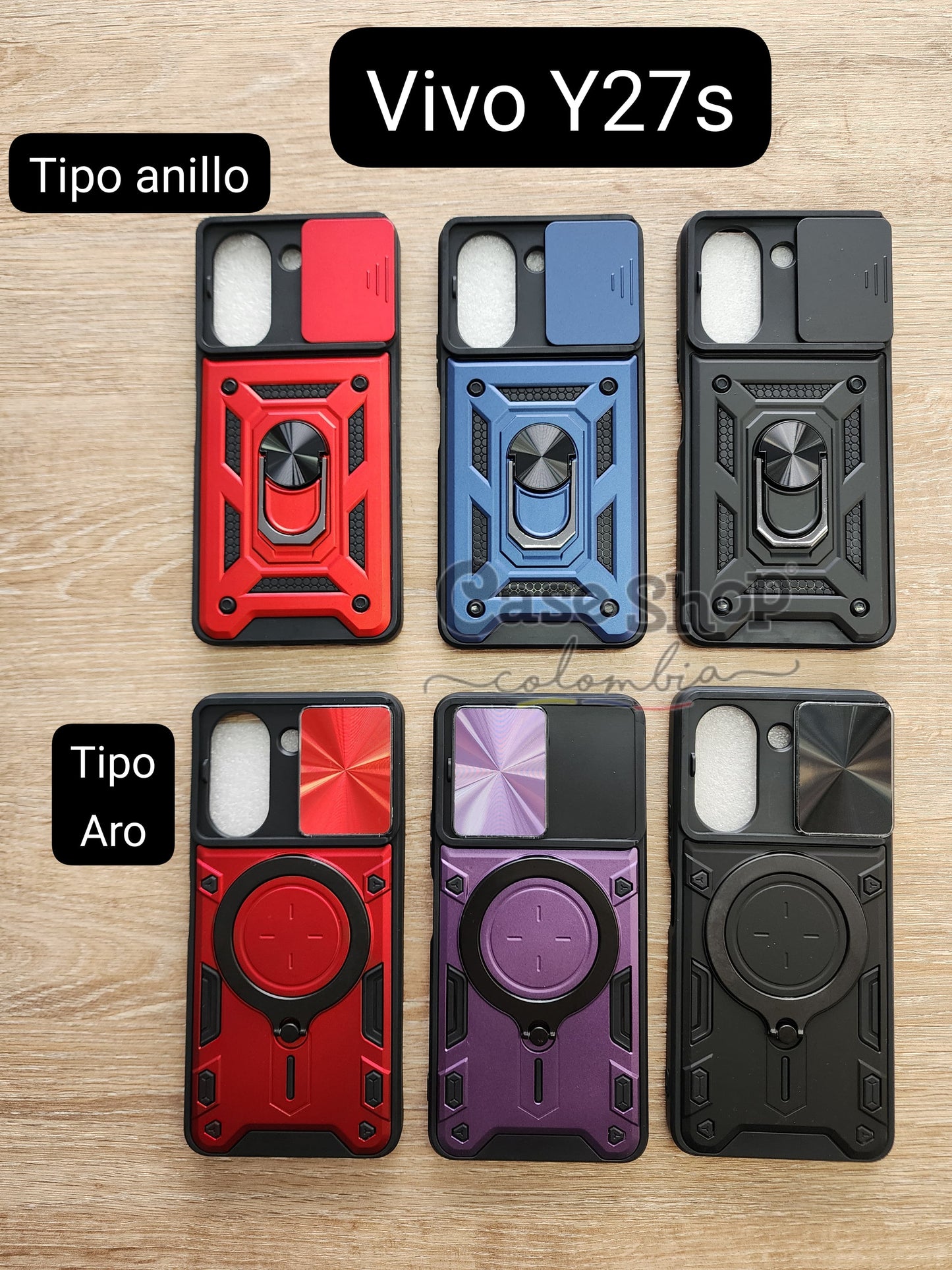 Case tipo anillo y tipo aro Vivo Y27s