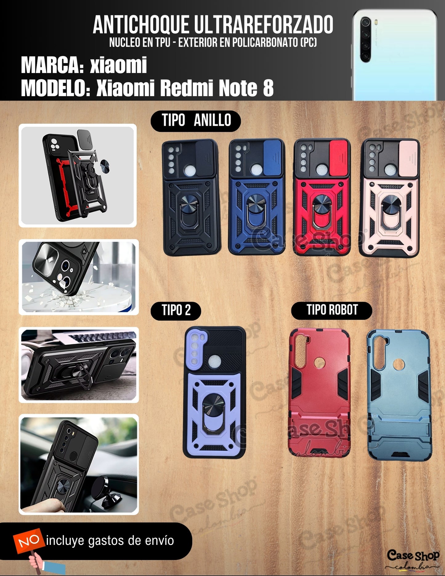 Antichoque ultra reforzado Xiaomi Redmi Note 8