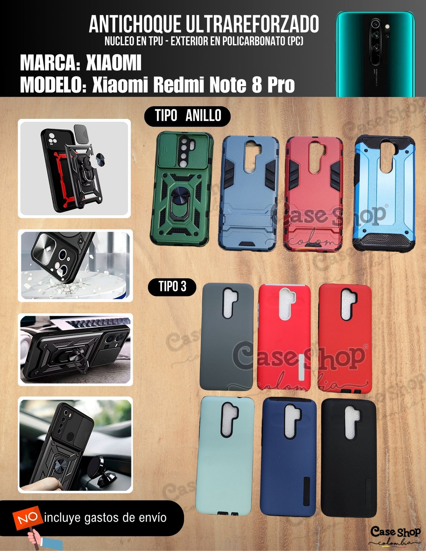 Antichoque ultra reforzado  Xiaomi Redmi Note 8 Pro